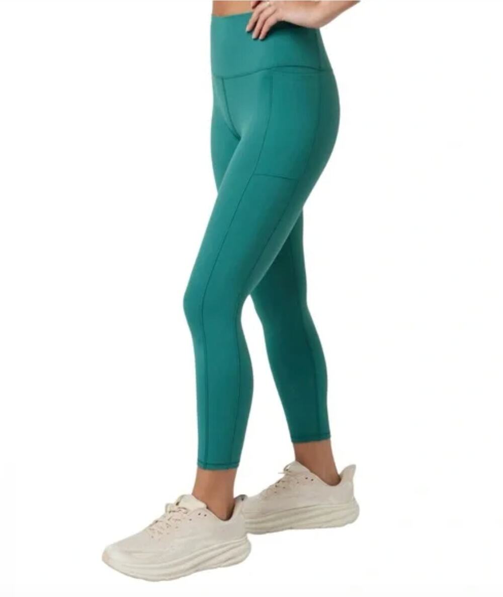 Vuori Ivy Green Leggings High-Waisted Side Studio Pocket Skinny Leg Pull-On S